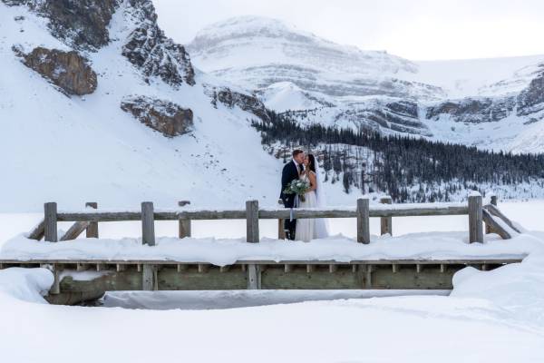 Winter Wedding at Bow Lake