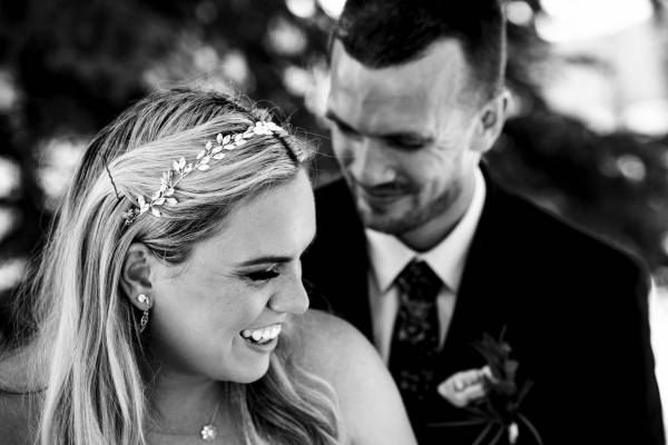 Bride and groom are super happy after their elopement