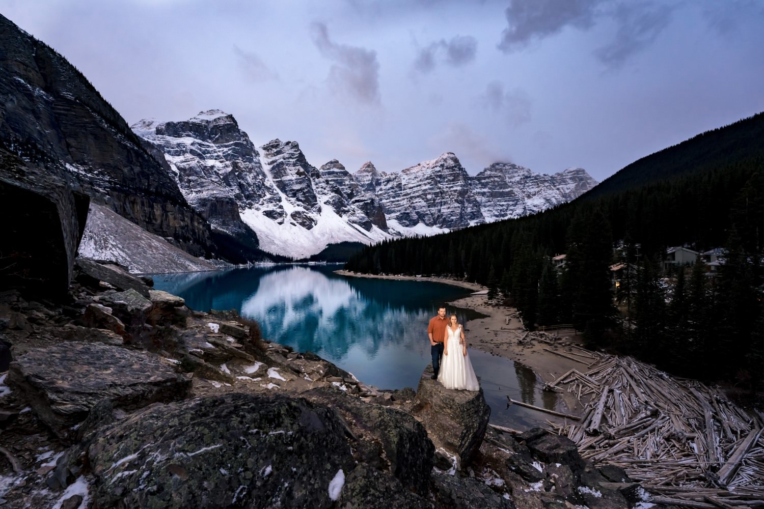 Moraine Lake Rd Closure Banff Wedding Photographers