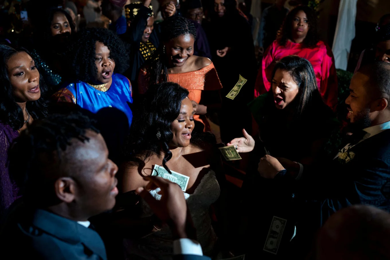 Traditional Nigerian Dance During the wedding when people spray money on the bride