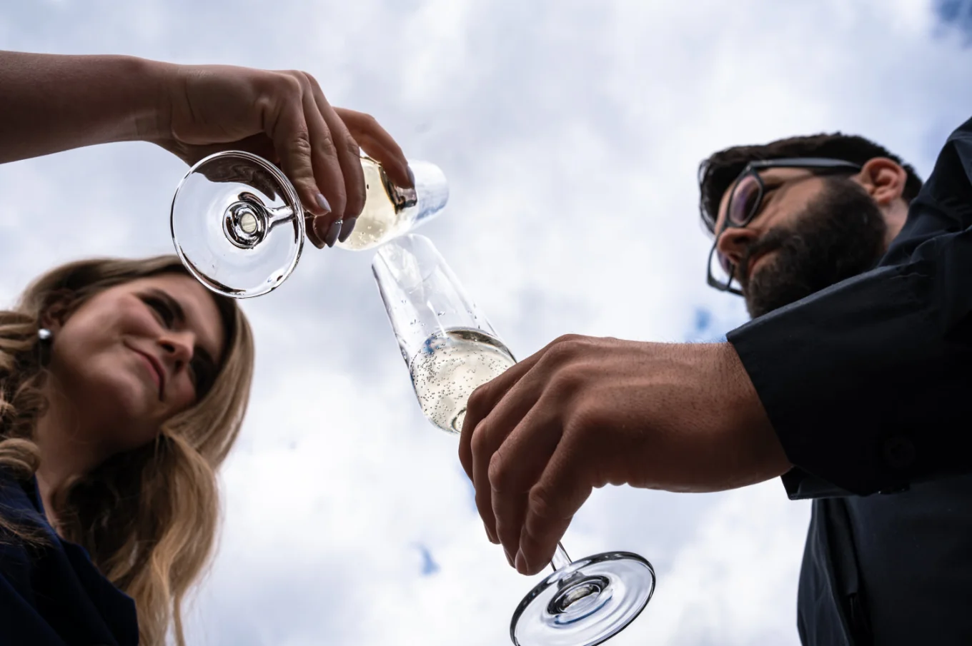 Glasses of champagne.