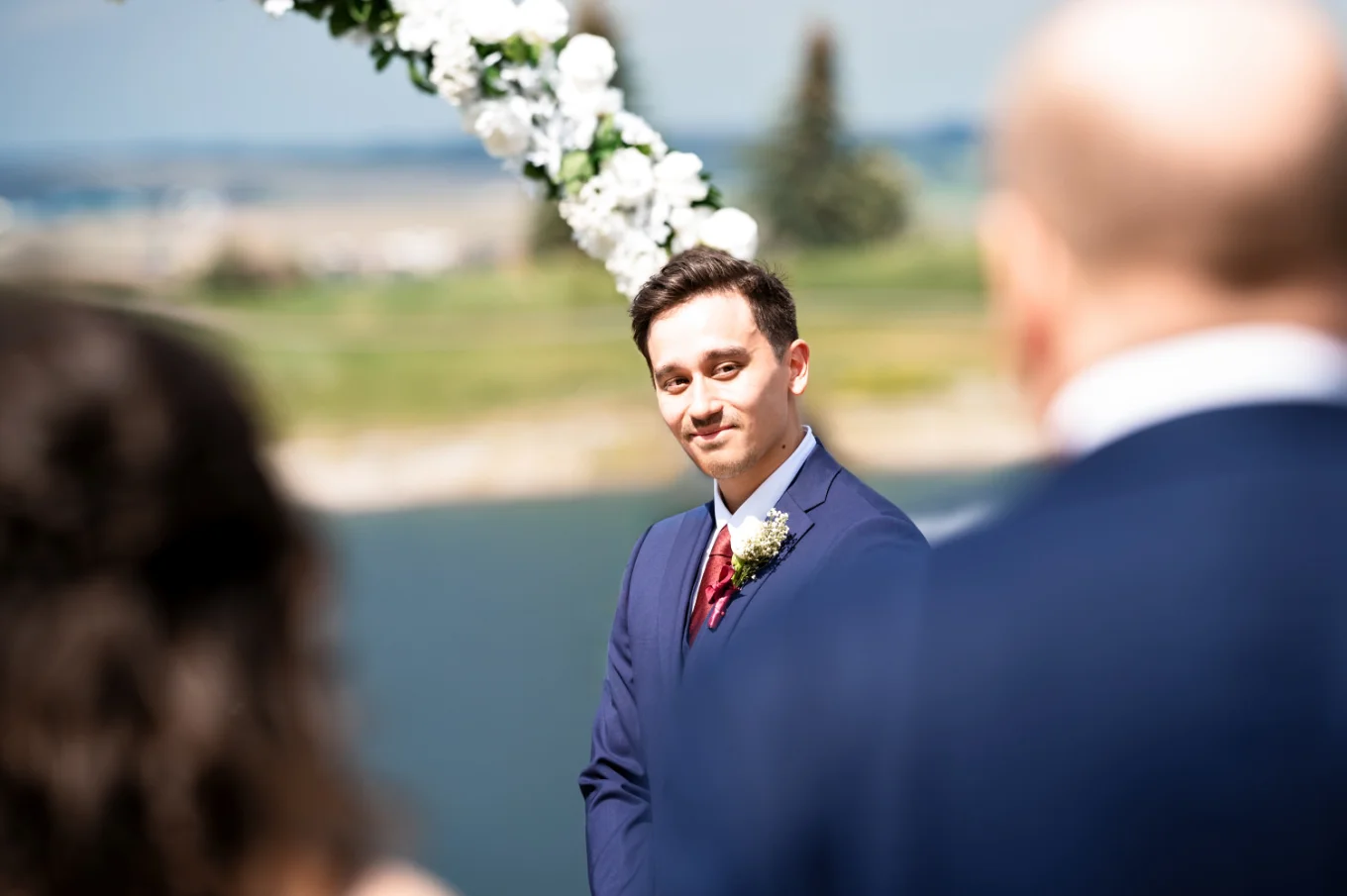 Groom's first look.