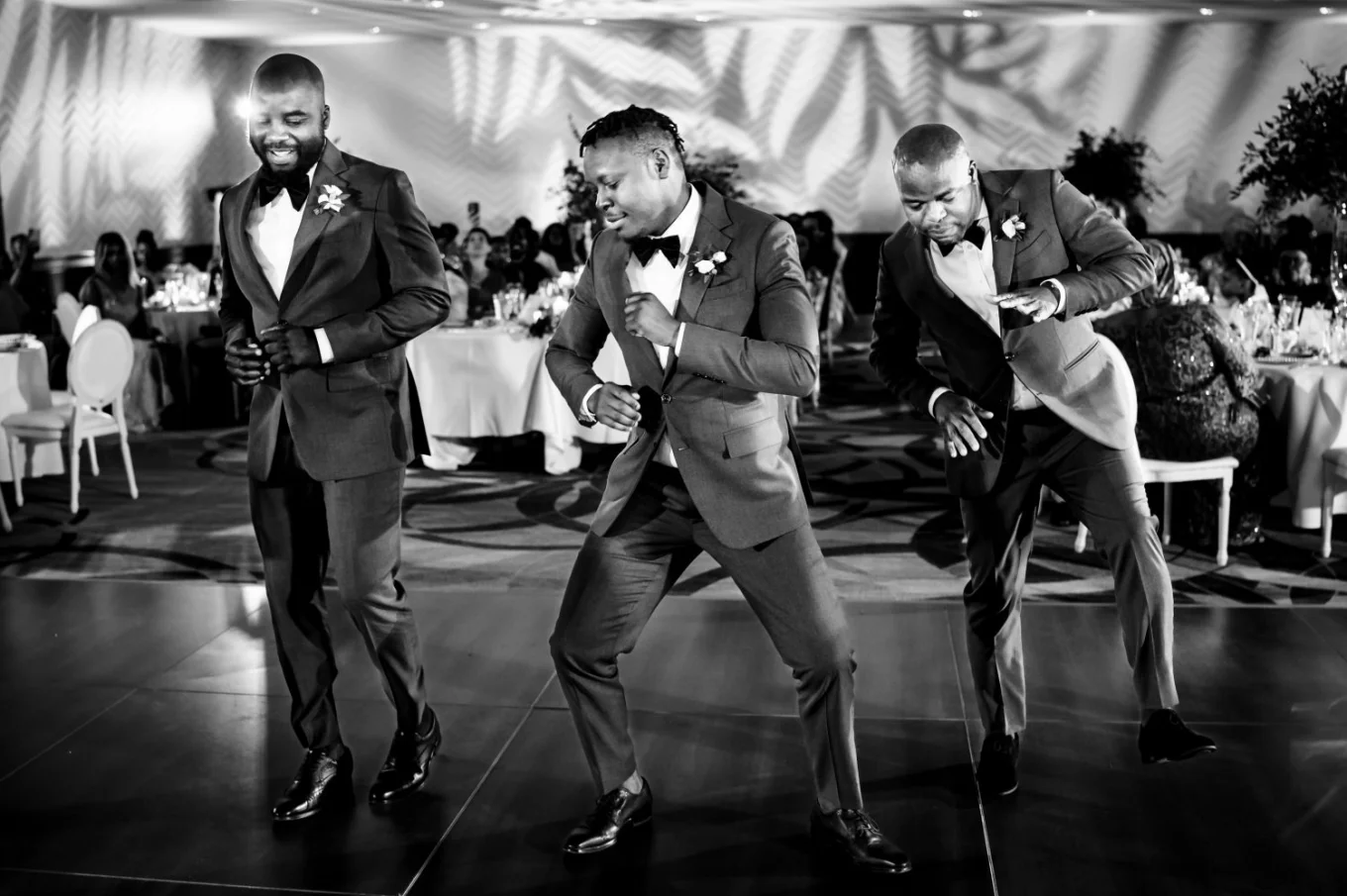 groomsmen dance at the Nigerian wedding in Calgary