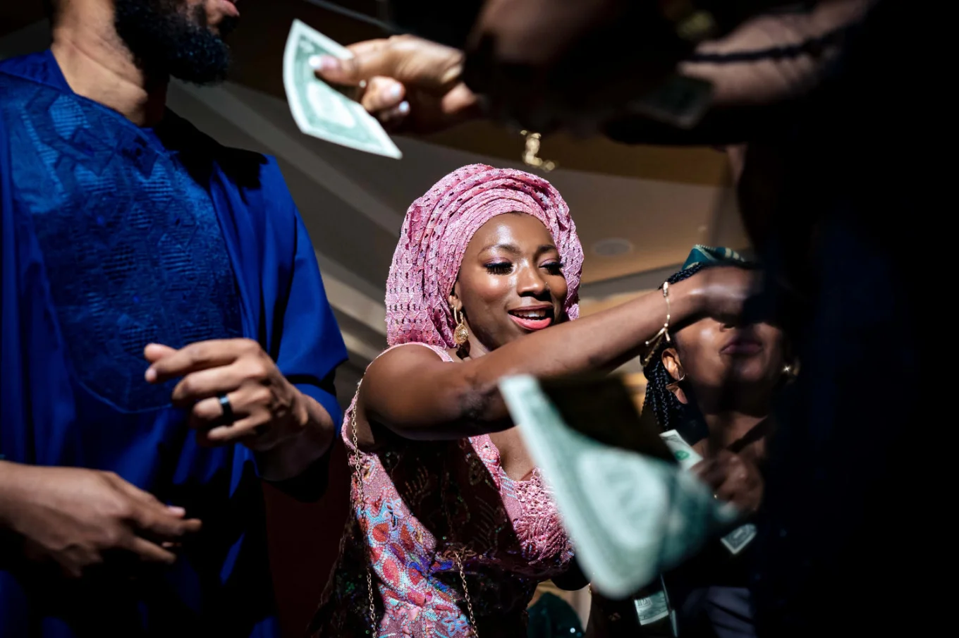 money spraying during Nigerian wedding in Calgary