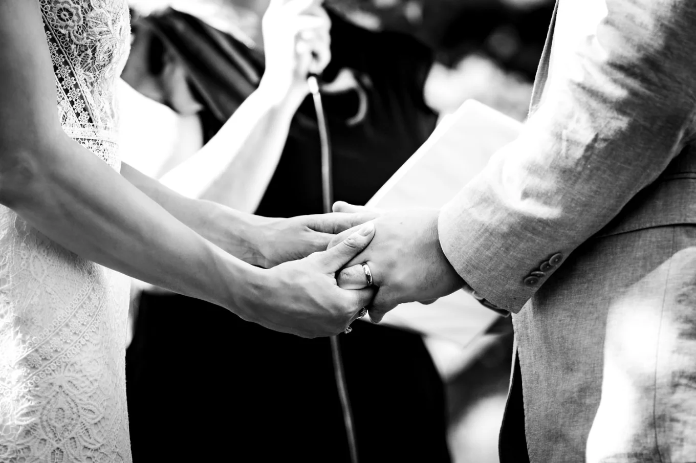 hands of the bride and groom.