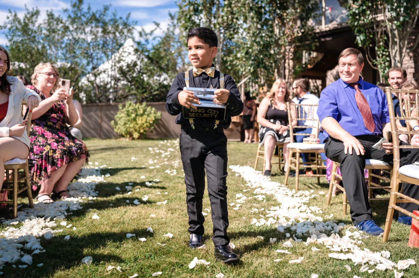 Ring Bearer walking down the aisle