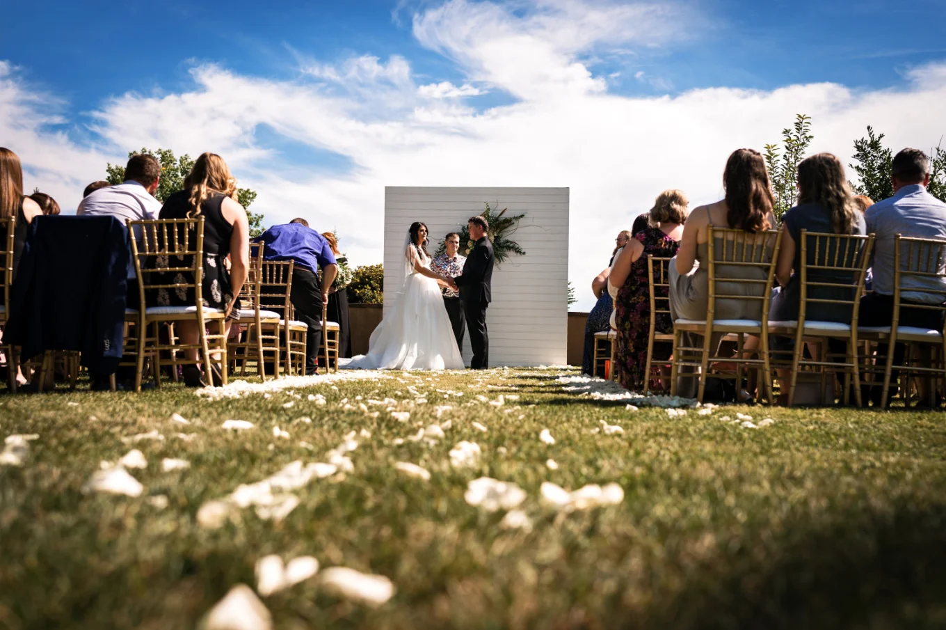 Calgary Wedding Photography of the wedding ceremony on the Canadian farm