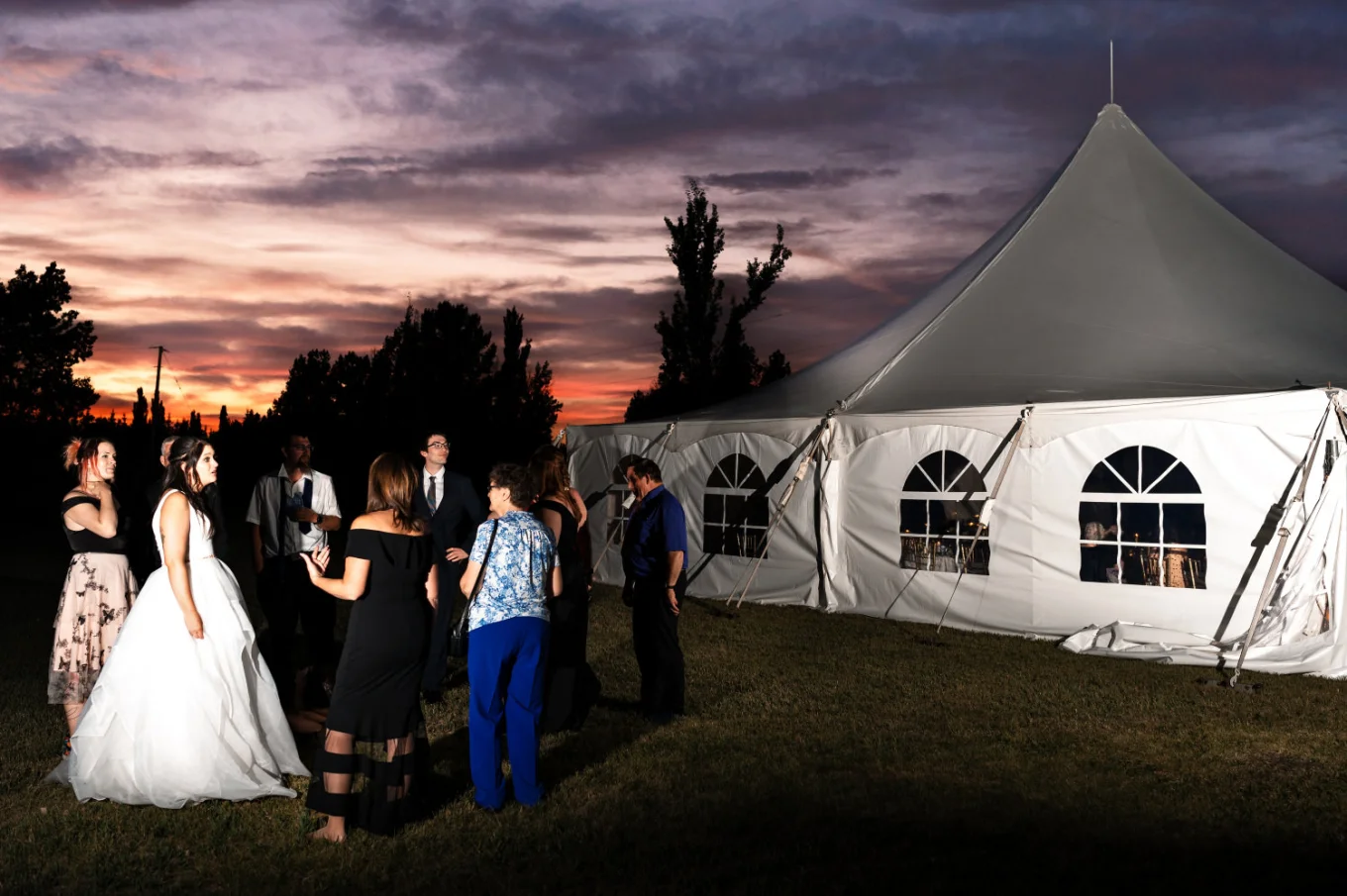 Calgary Wedding at the farm in a white tent