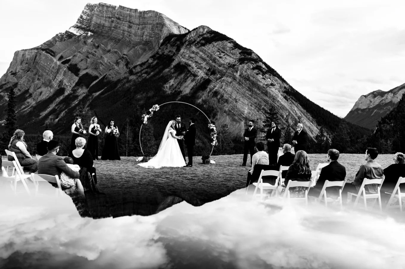 Banff Elopement Photography of the ceremony in the mountains