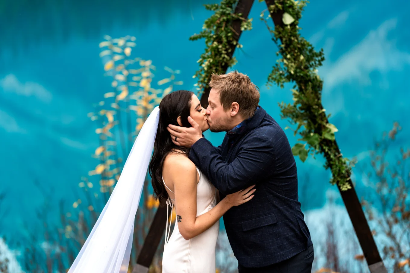 First Kiss at Elopement