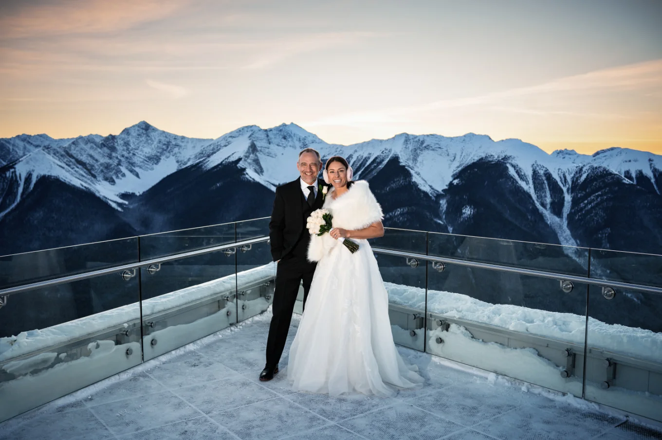 Banff Wedding Photography of the bride and groom in the Canadian Rockies.