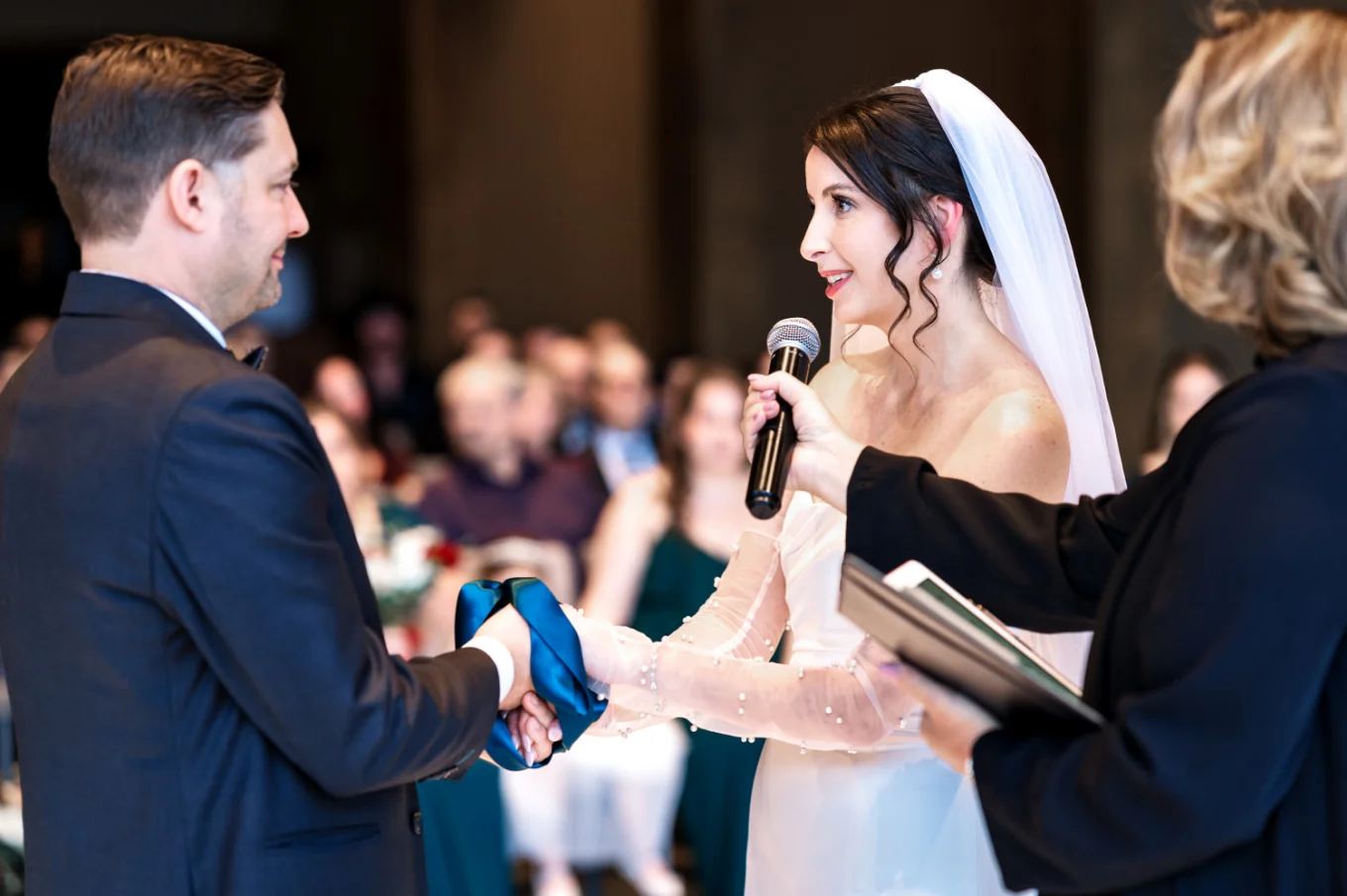 bride read her vows at the Canmore Wedding
