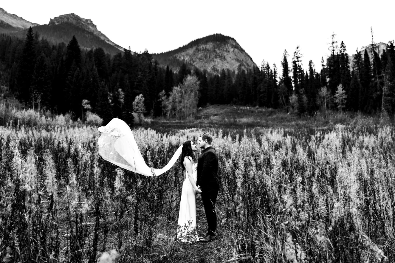 Wedding Portrait in the Canadian Rockies