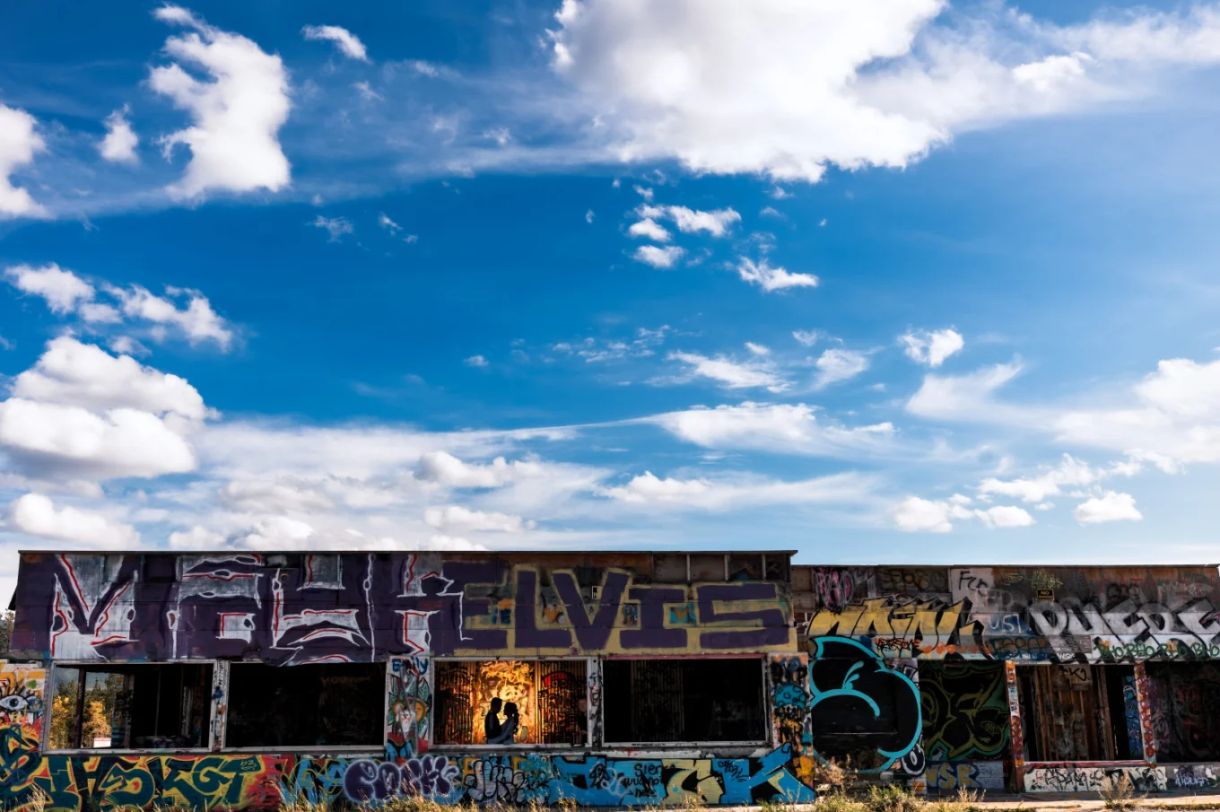 Creative Photography of the couple in love in an abounded old building in Banff.