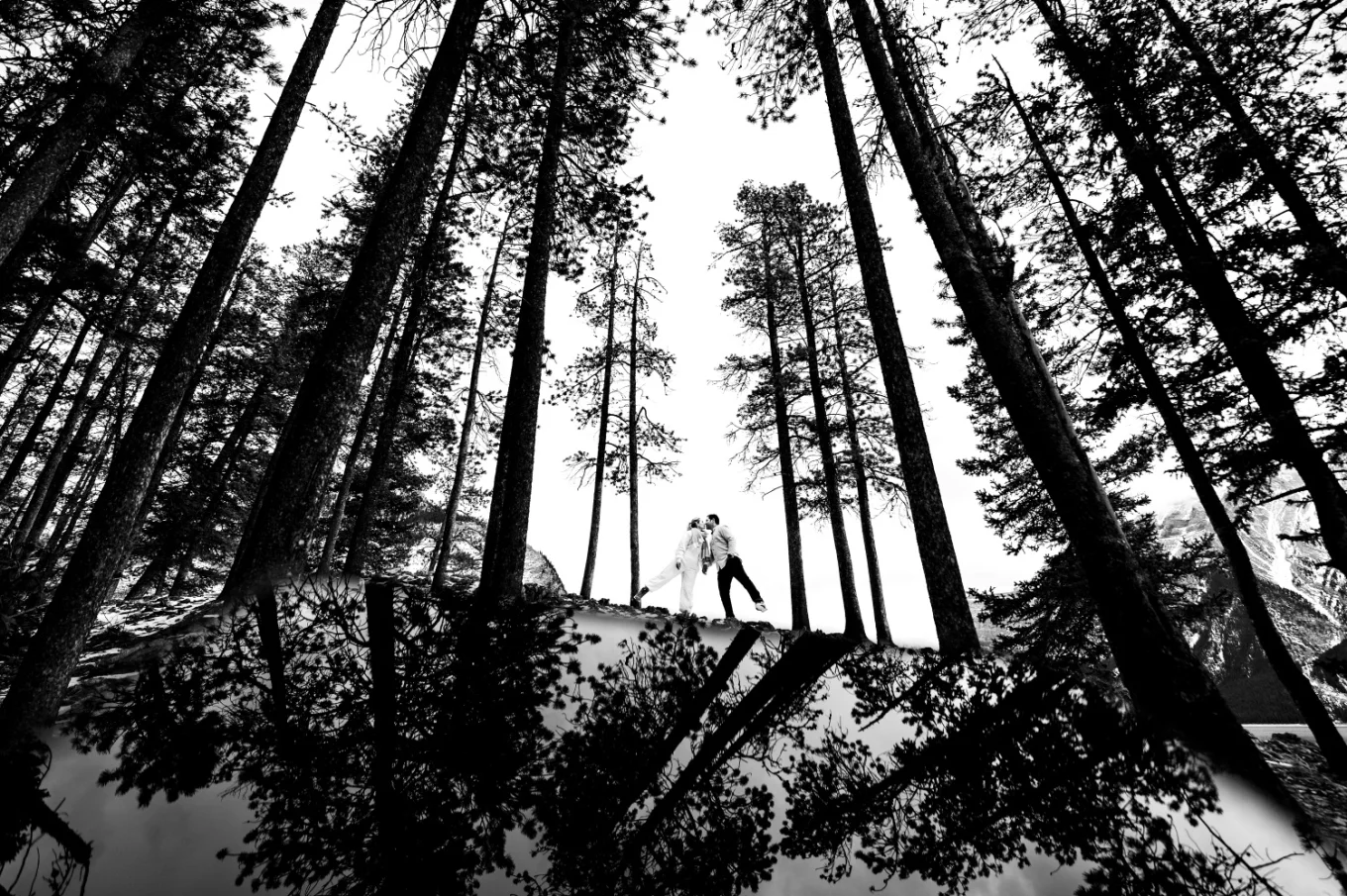 Banff Engagement Photography of the couple in love in the Banff's forest