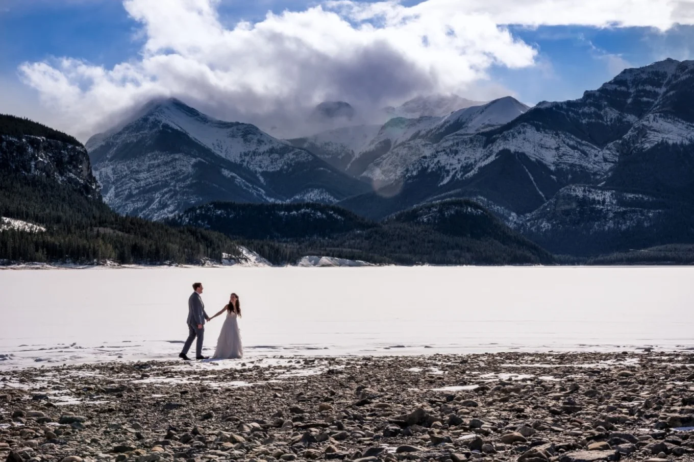 Wedding photography at Barrier Lake Alberta
