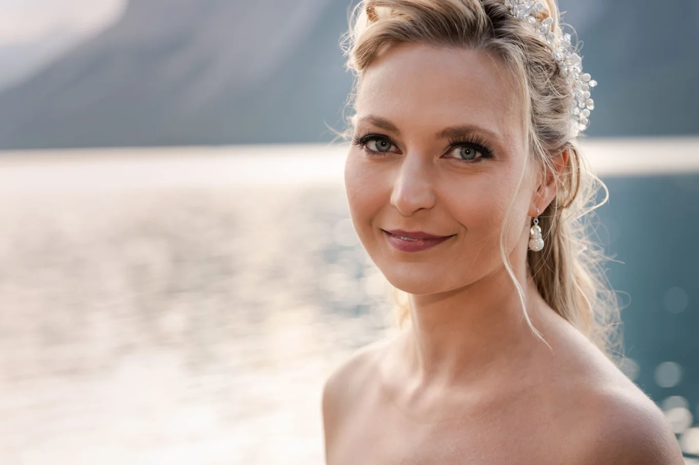 Bridal portrait in Banff.