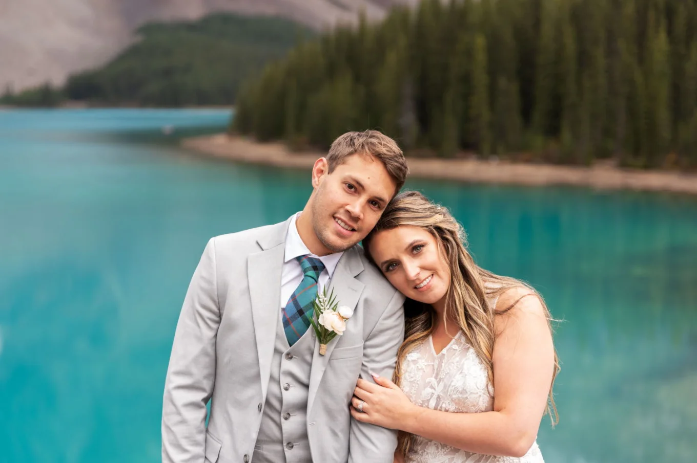 Bride's and Groom's portrait in Banff.