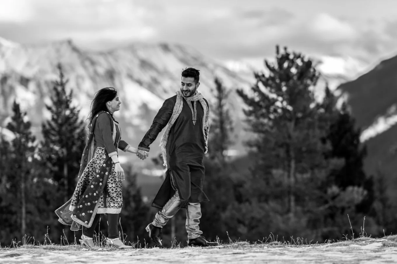 Indian Wedding in black and white.