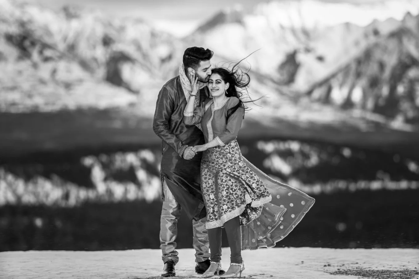 Indian Wedding Portrait in Banff National Park.