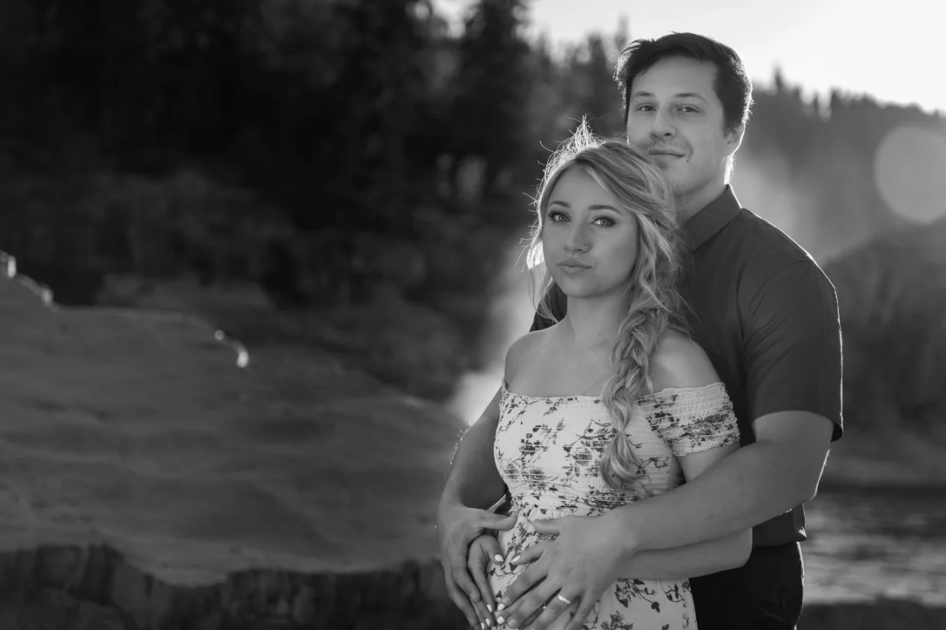 Future parents in black and white.