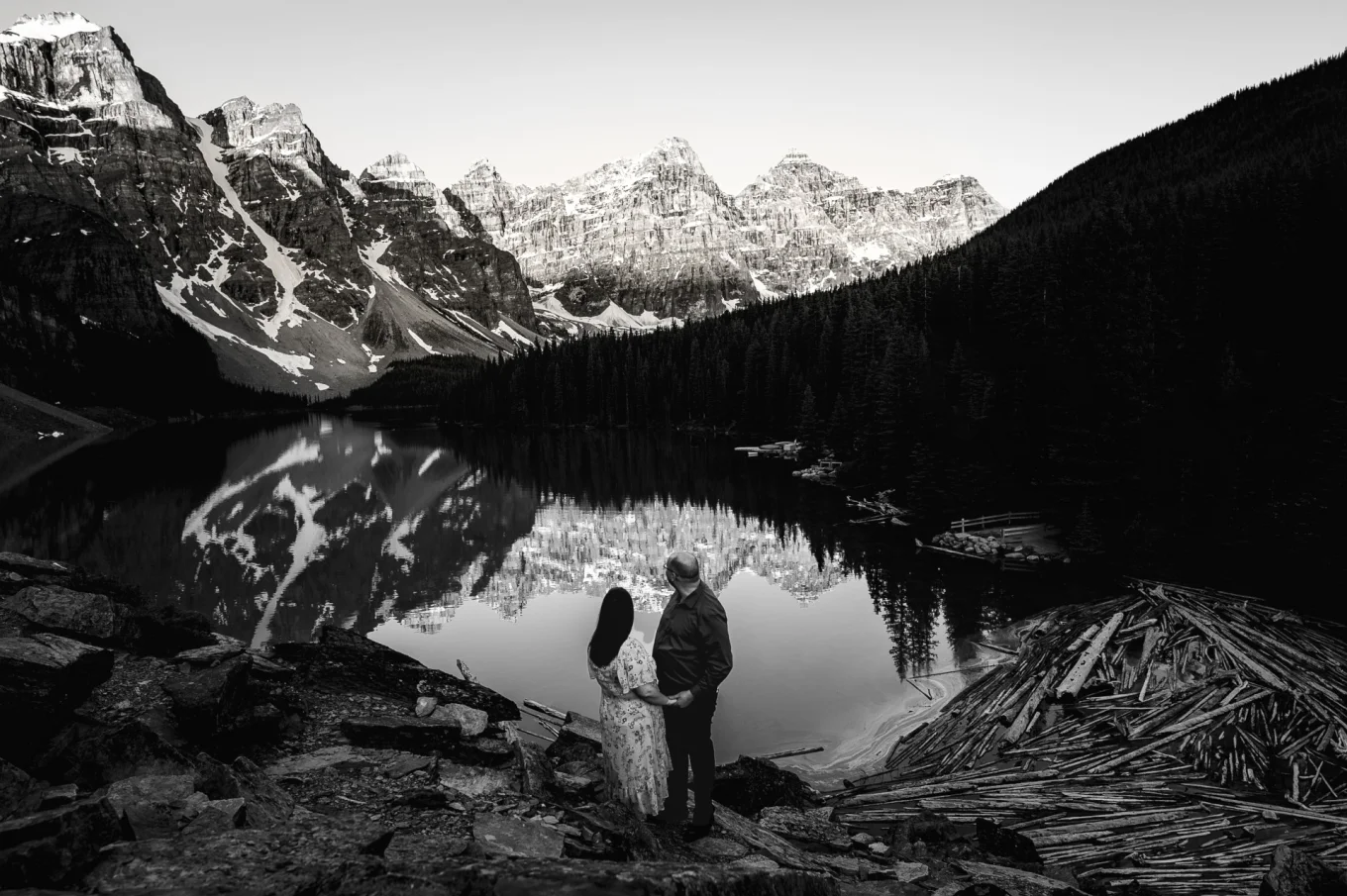 Moraine Lake proposal in black and white
