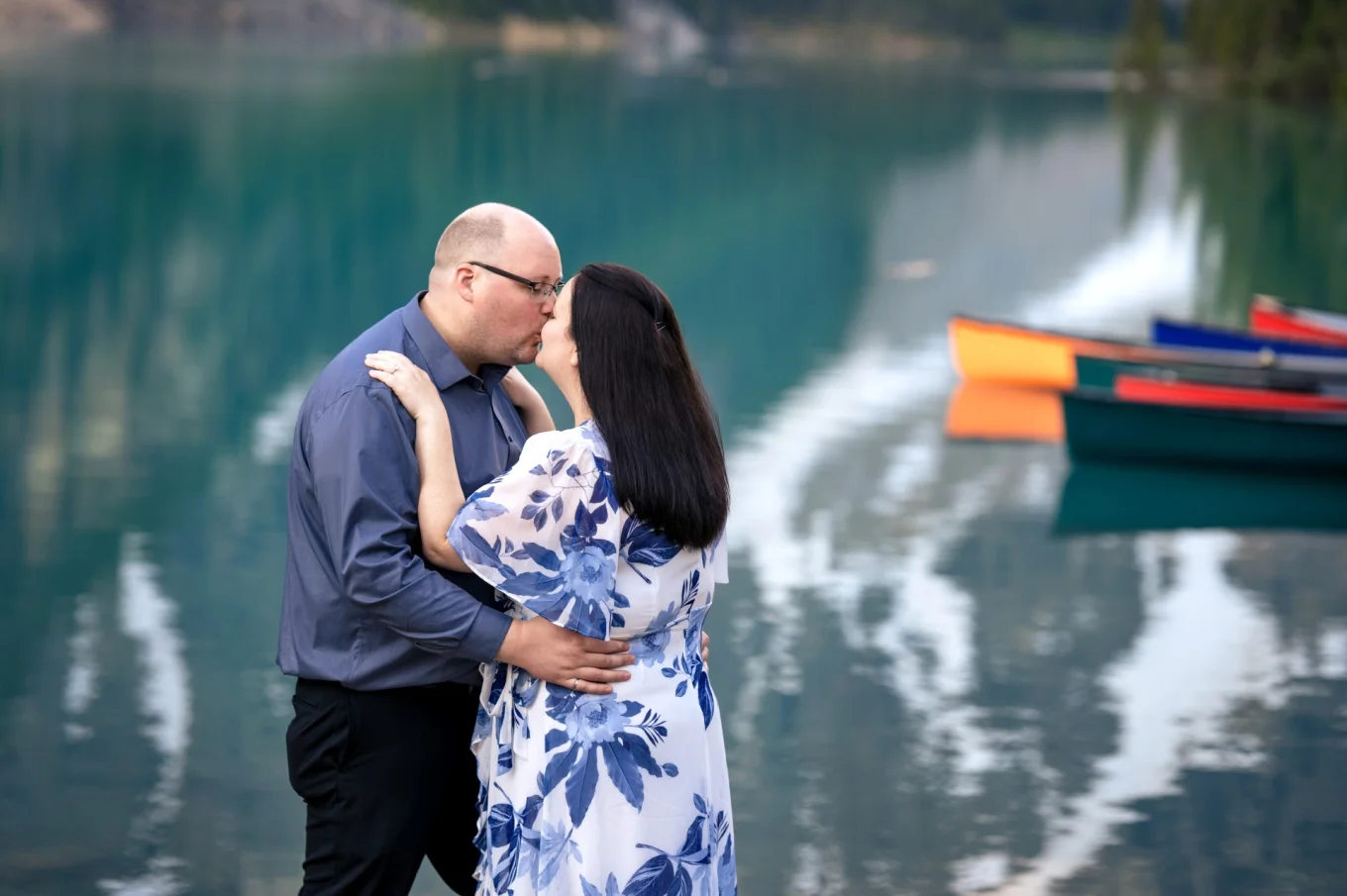 Couple kissing with love