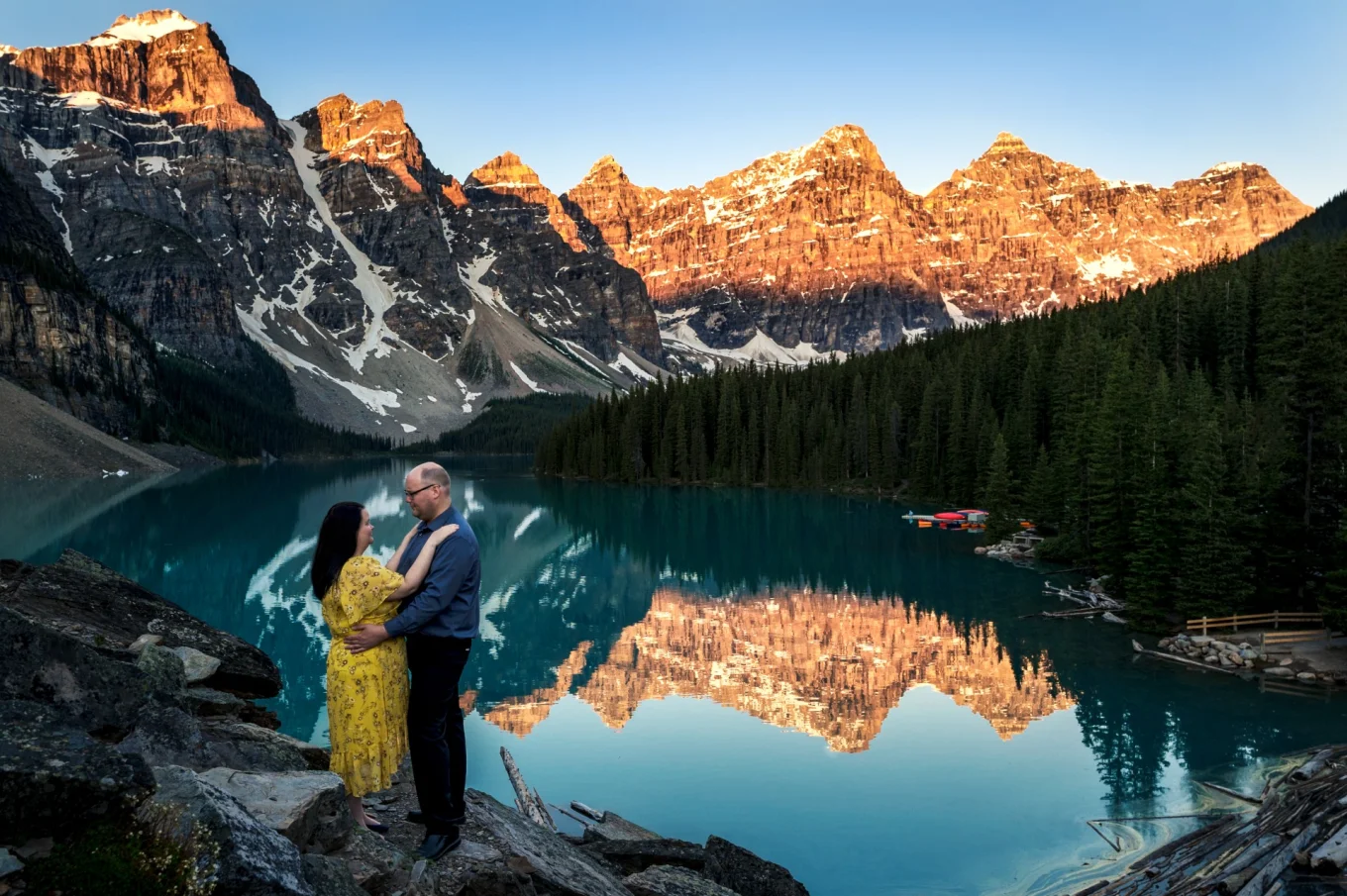 Proposal at Moraine Lake captured by 4Eyes Photography