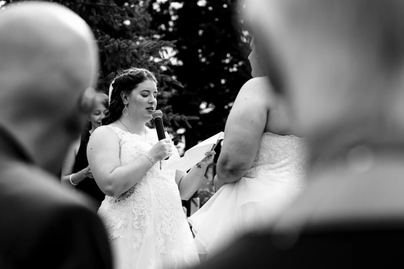 Emotional Bride's Reading captured by 4Eyes Photography. Calgary Wedding Photographers.