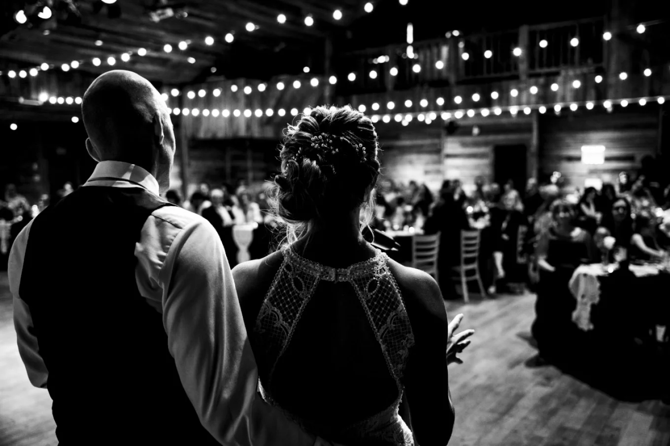 bride's and groom's speech on their wedding reception