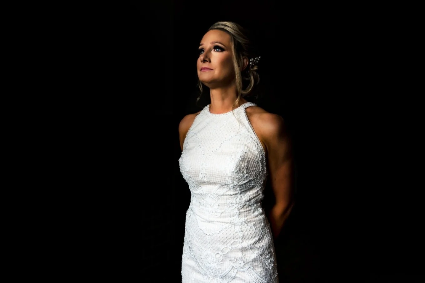 Touched bride before the wedding ceremony in Calgary