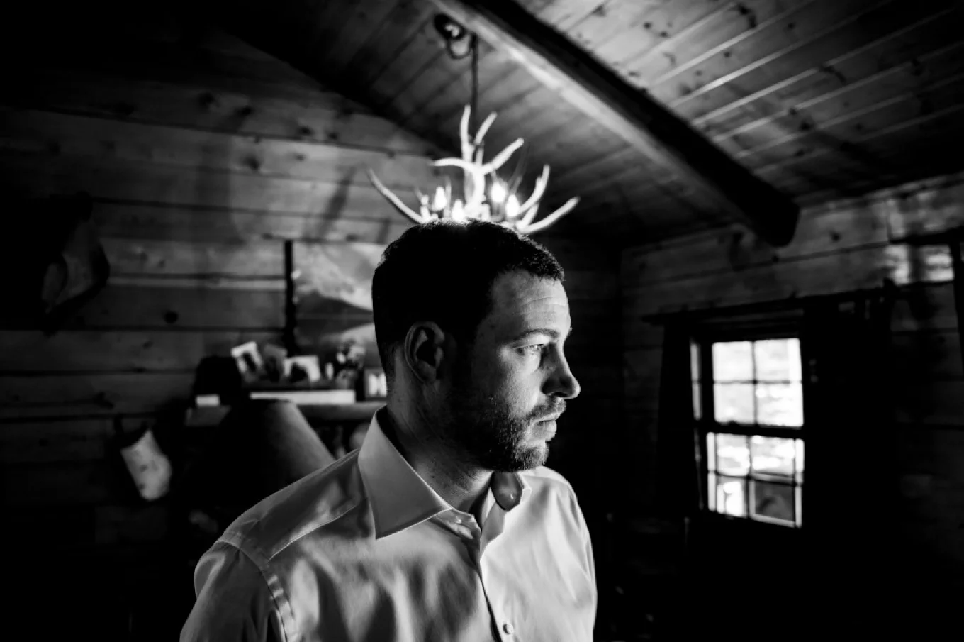 the groom portrait before the Banff wedding ceremony