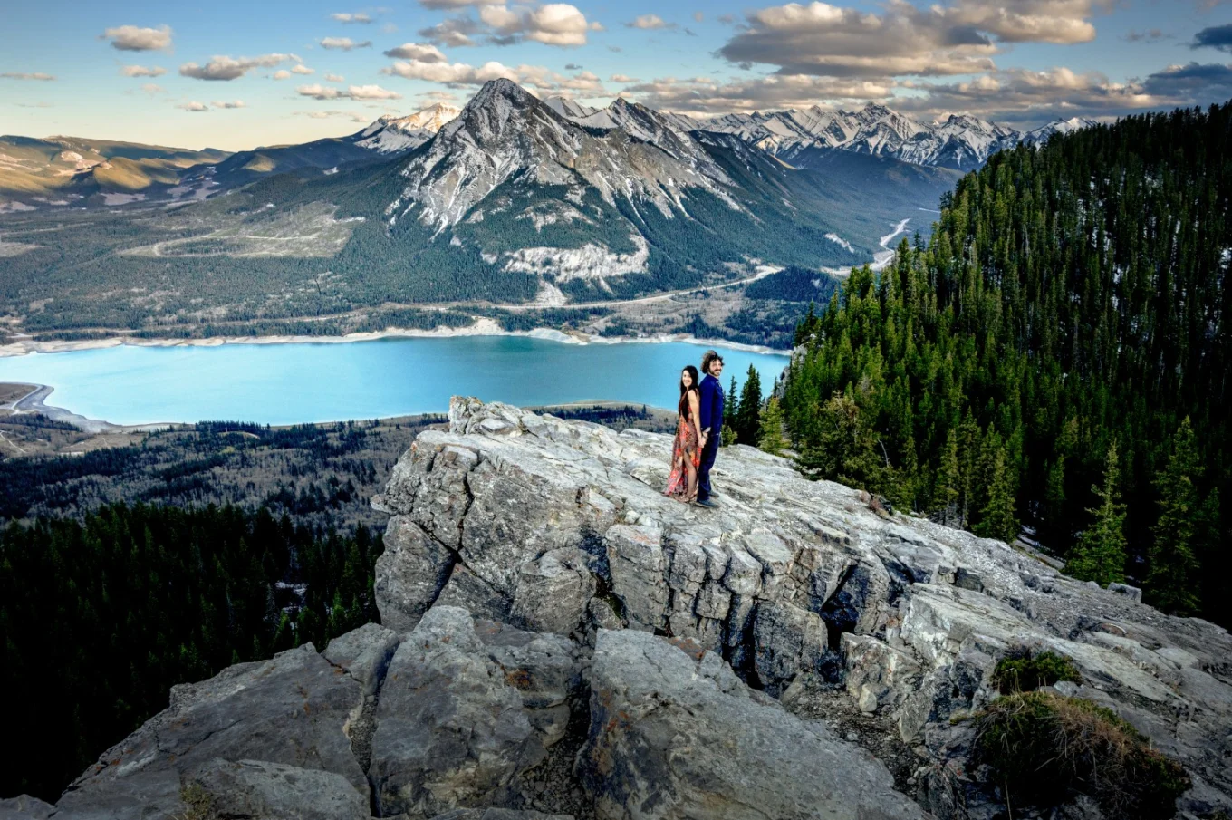 Proposal engagement session with the best view in Kananaskis Country.