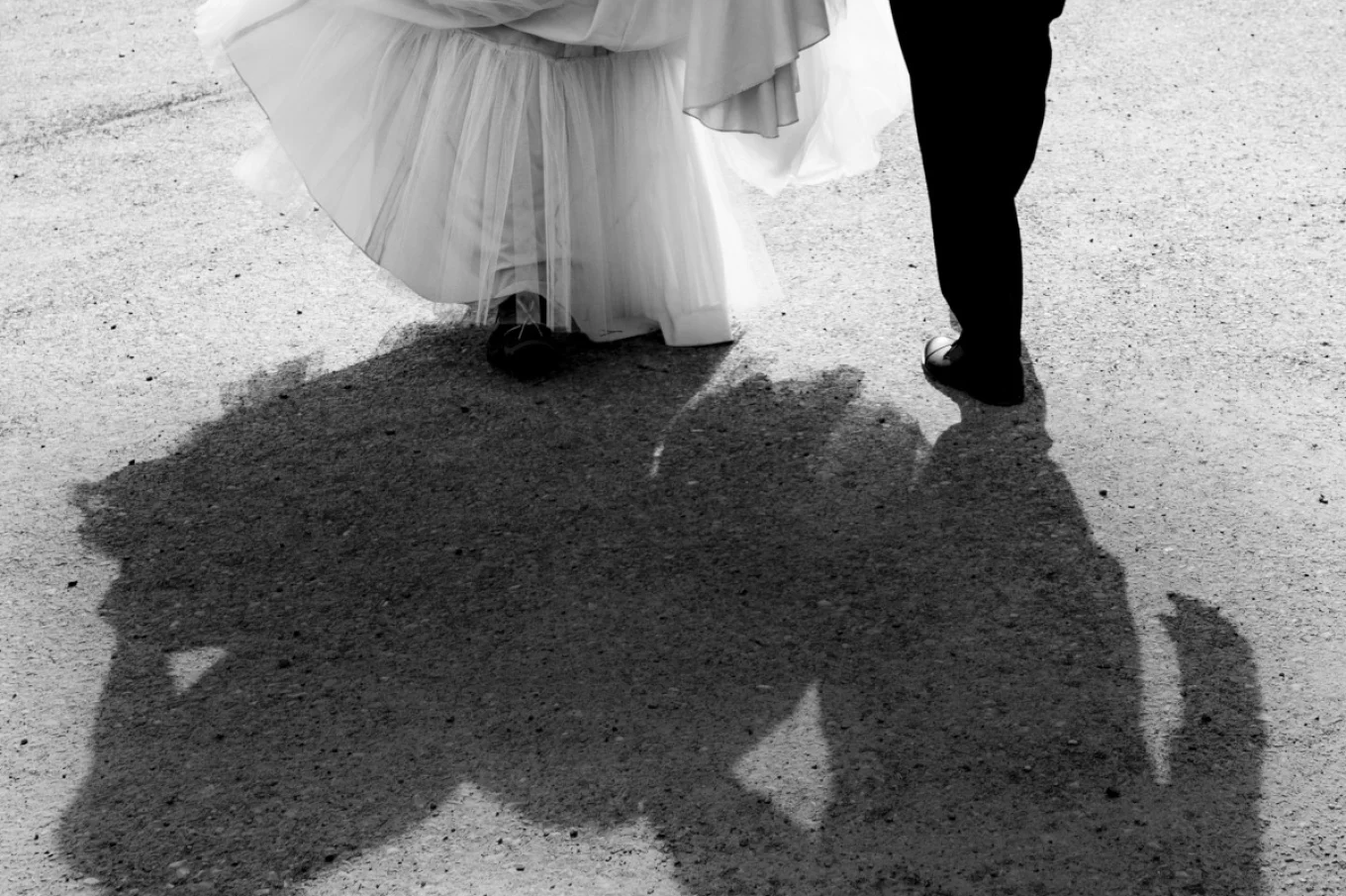 shadows on the newlyweds