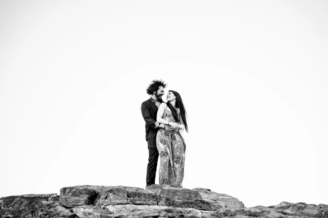 Two lovers hugging each other during pre-wedding session.