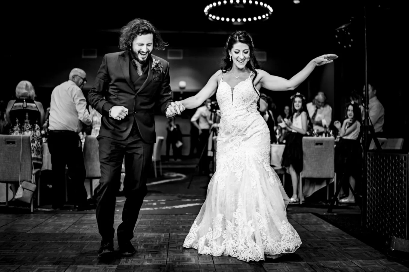 Grand entrance of newlyweds