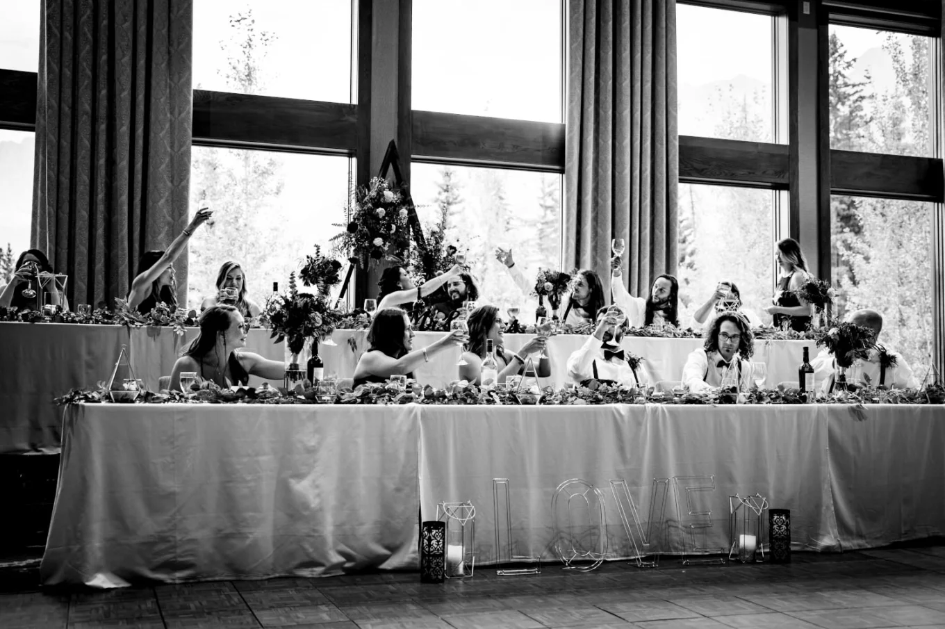 Toast at the reception in Banff.
