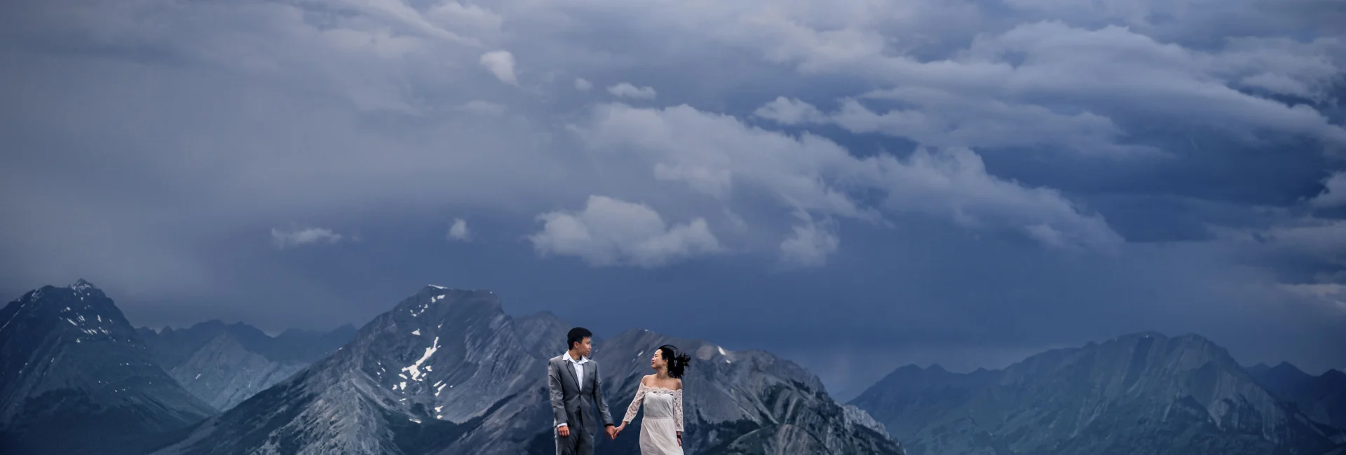 Pre-Wedding Hiking Adventure photograph during the stormy day.