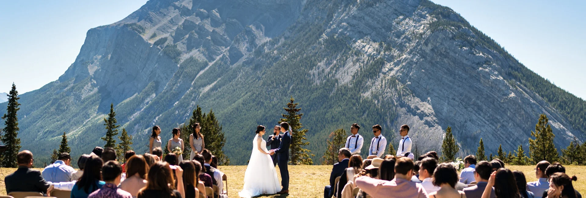 Wedding ceremony in banff captured by banff wedding photographer