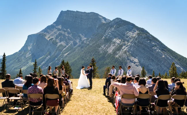 Wedding ceremony in banff captured by banff wedding photographer