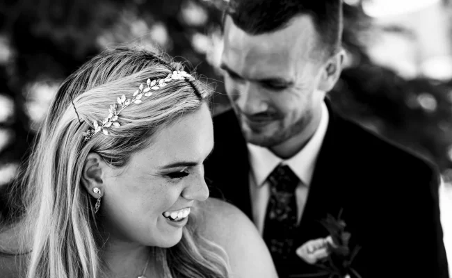 Bride and groom are super happy after their elopement