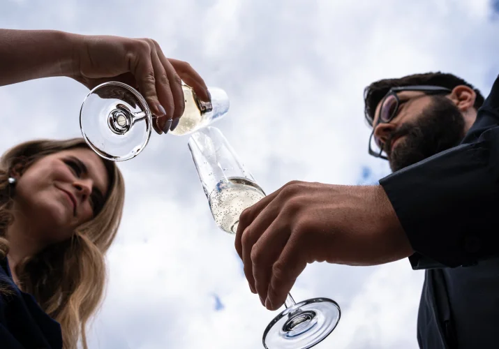 Glasses of champagne.