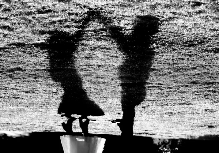 Shadows of the dancing couple.
