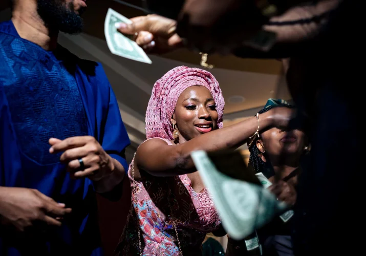 money spraying during Nigerian wedding in Calgary