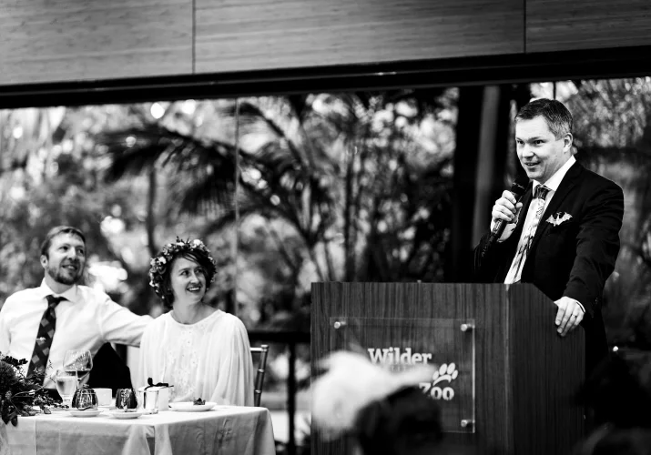 Brother of the groom hive a speech at the Calgary Wedding Reception