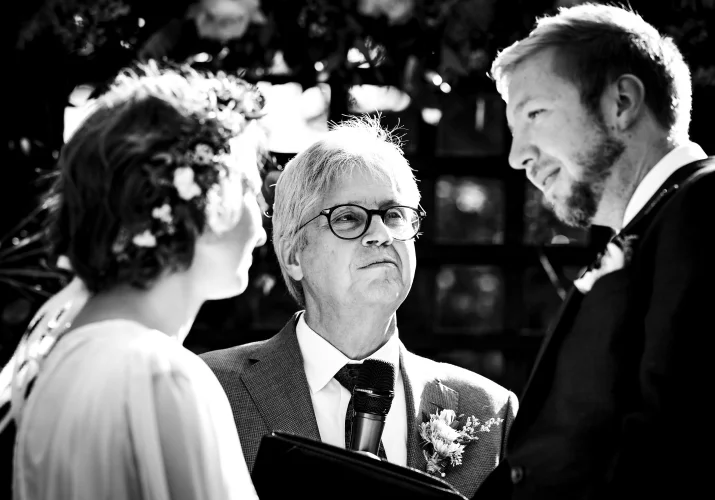 Marriage Officiant gives a speech at the Calgary Wedding Ceremony