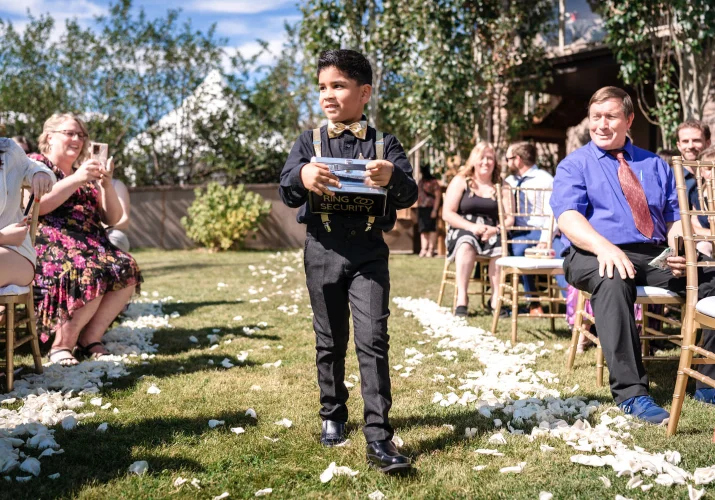 Ring Bearer walking down the aisle
