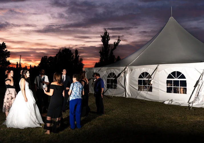 Calgary Wedding at the farm in a white tent