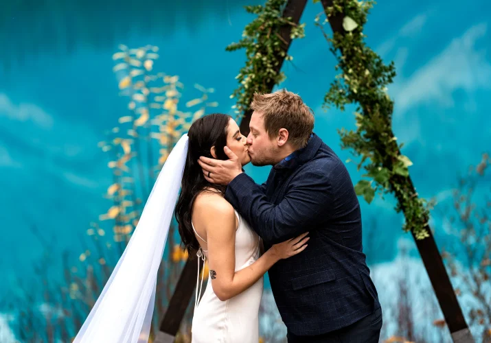 First Kiss at Elopement