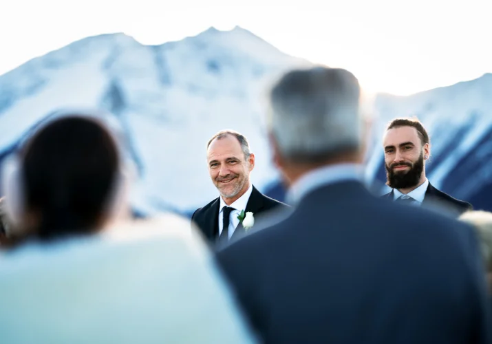 First look on the bride walking down the aisle at Banf Gongola.